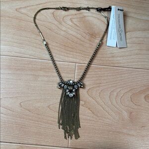 Treasure & Bond Gold Necklace with Crystal Accents and Metal chains NWT